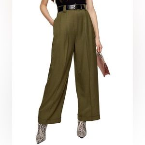 Topshop Cuffed Wide Leg Trousers
